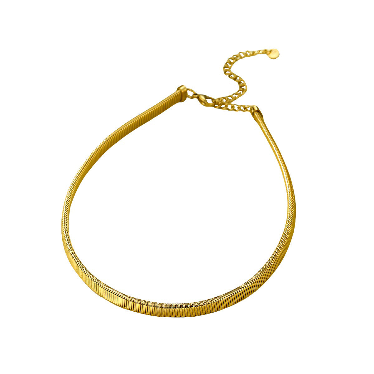 Collar Geométrico Minimalista de Lujo de Acero Inoxidable con Acabado Chapado para Mujer, Hipoalergénico y Resistente a la Decoloración