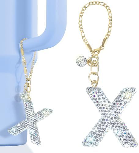 Rhinestone Inlaid Letter Resin Charm Bar