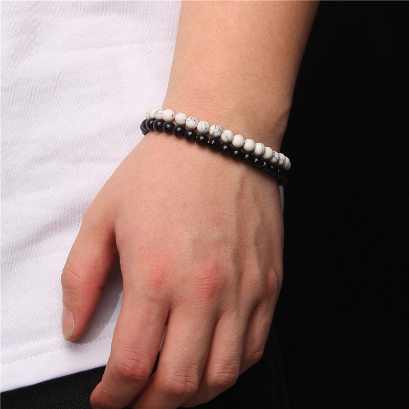 Elegant Casual Geometric Natural Agate Beaded Bracelet Unisex 6mm
