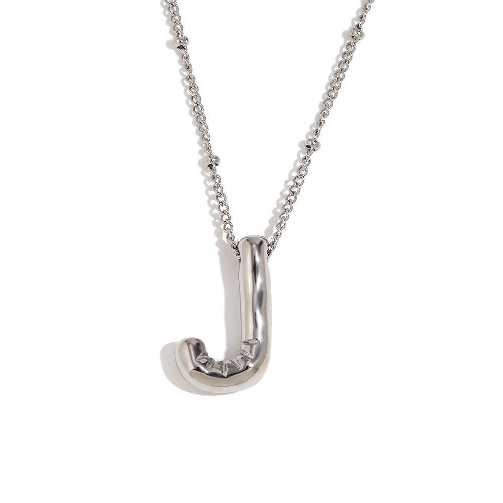 Fashionable Letter-Shaped Stainless Steel Pendant Necklace with 18K Gold Plating for Women