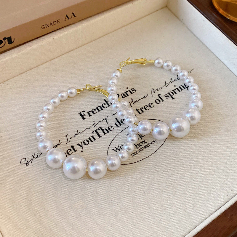 Eleganti Orecchini a Perno da Donna in Stile Francese Vintage con Zirconi Geometrici e Perle Imitazione