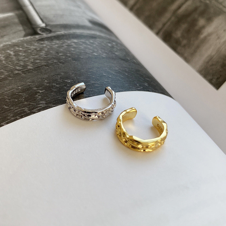 Pendientes de Plata de Ley 925 con Forma de Rombo Texturizado Irregular para Mujer con Estilo Geométrico y Atrevido