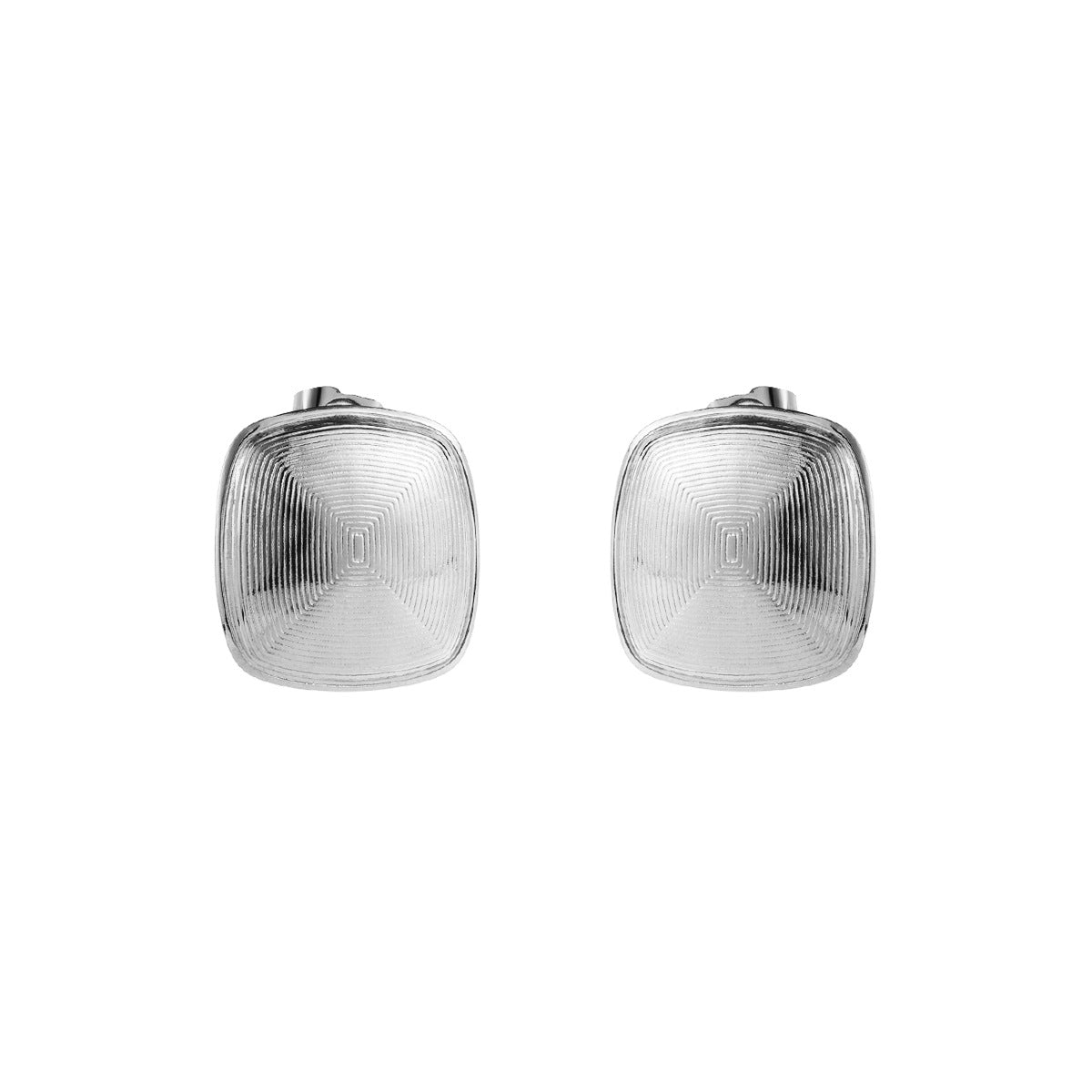 Pendientes minimalistas de acero inoxidable con luna geométrica y motivos florales con baño de oro para mujer