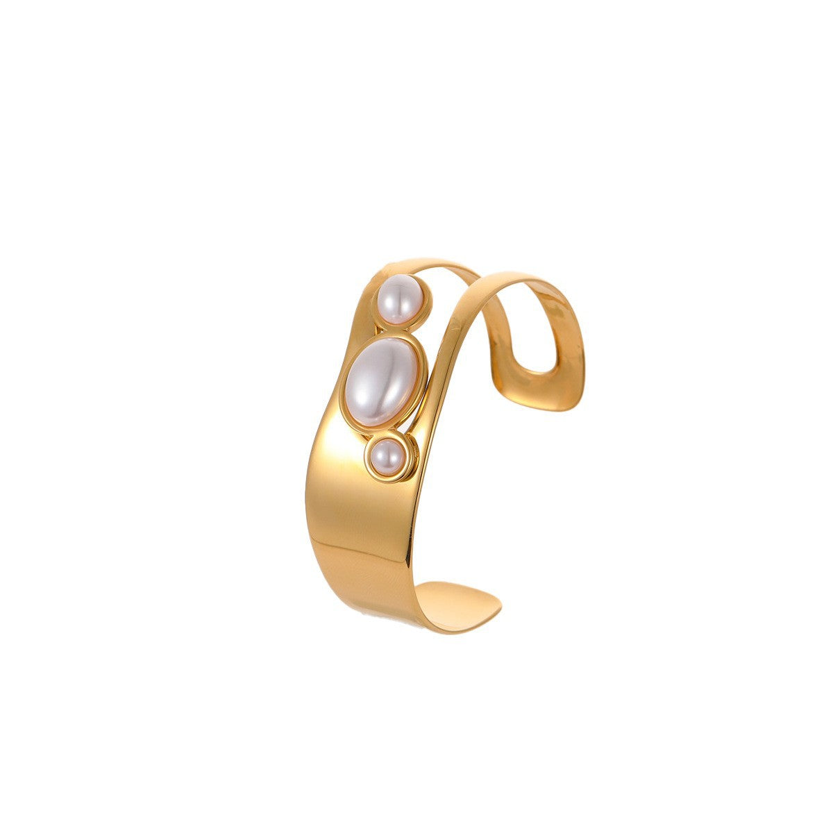 Bracciale da donna in acciaio inossidabile geometrico alla moda con placcatura in oro 18K