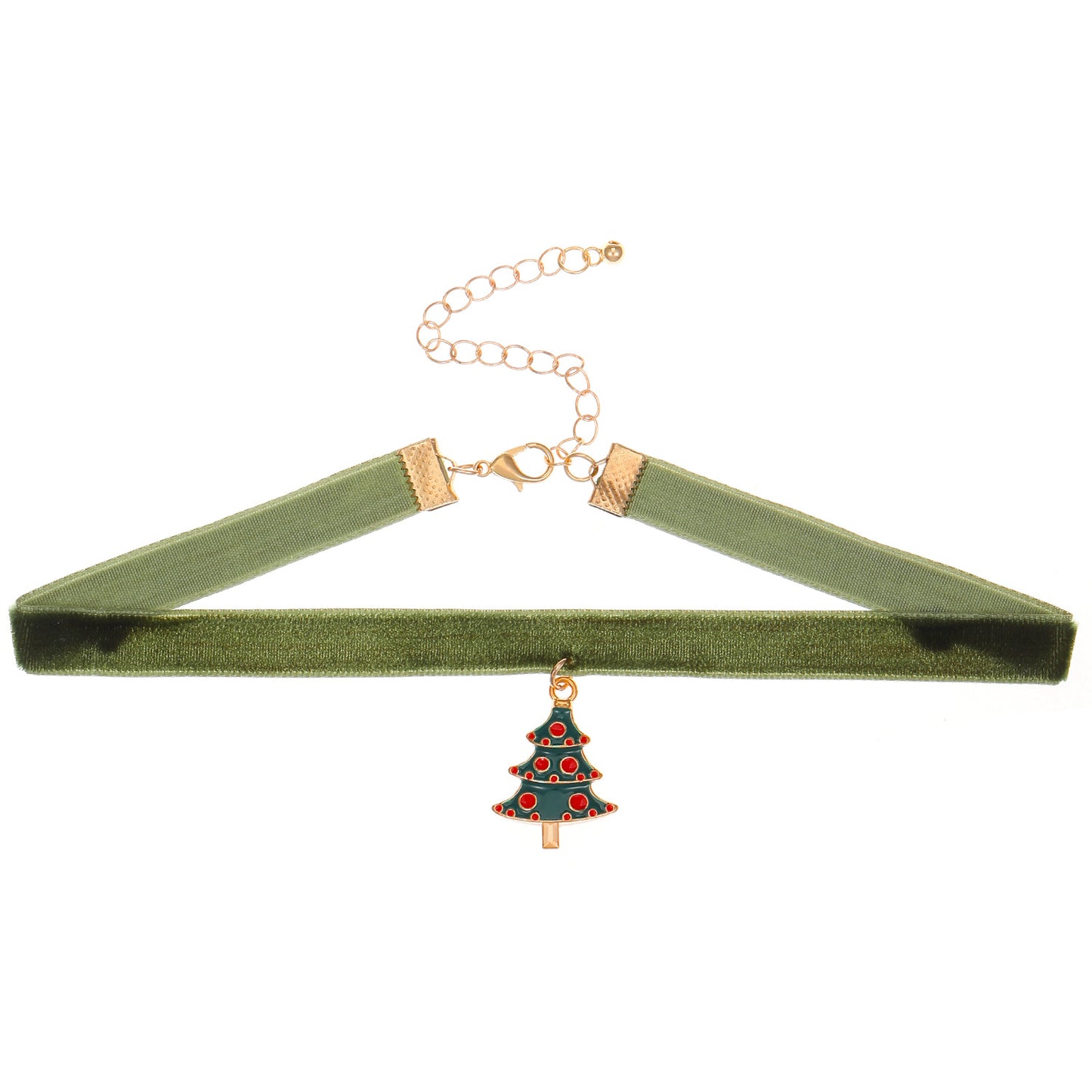 Collana girocollo vintage natalizia da donna con ciondolo a campana in lega, design geometrico, finitura galvanica, nastro in velluto regolabile