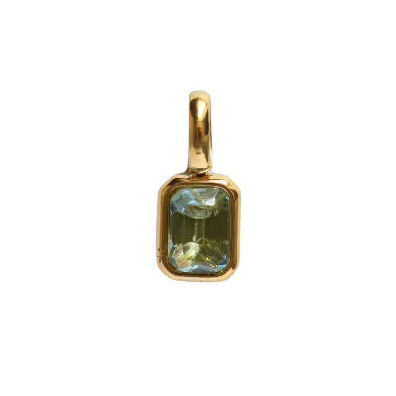 Minimalist Square Geometric Stainless Steel PVD Gold Plated Charm Bar Necklace for Unisex