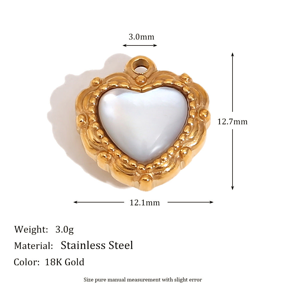 Colgante Corazón Flor Plana Aguacate Geométrico para Mujer de Acero Inoxidable Enchapado en Oro de 18K Accesorio de Moda