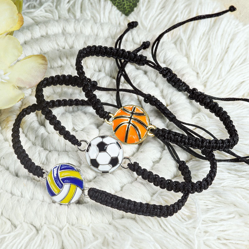 Sporty Geometric Alloy Woven Bracelet Unisex Adjustable Sports Bangle