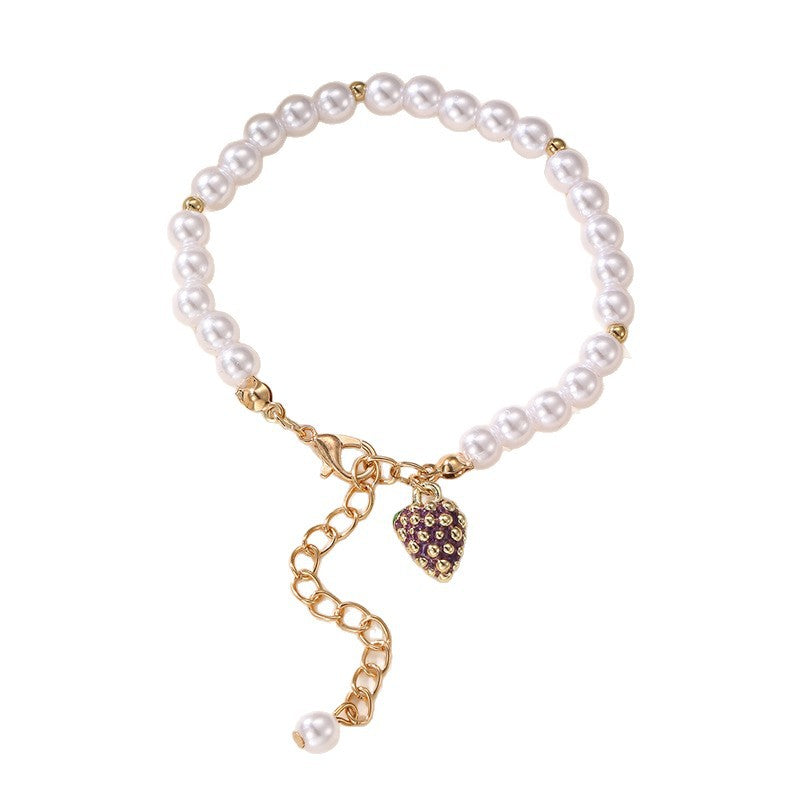 Braccialetto vintage geometrico irregolare con perle artificiali e ciondolo a forma di stella per ragazze