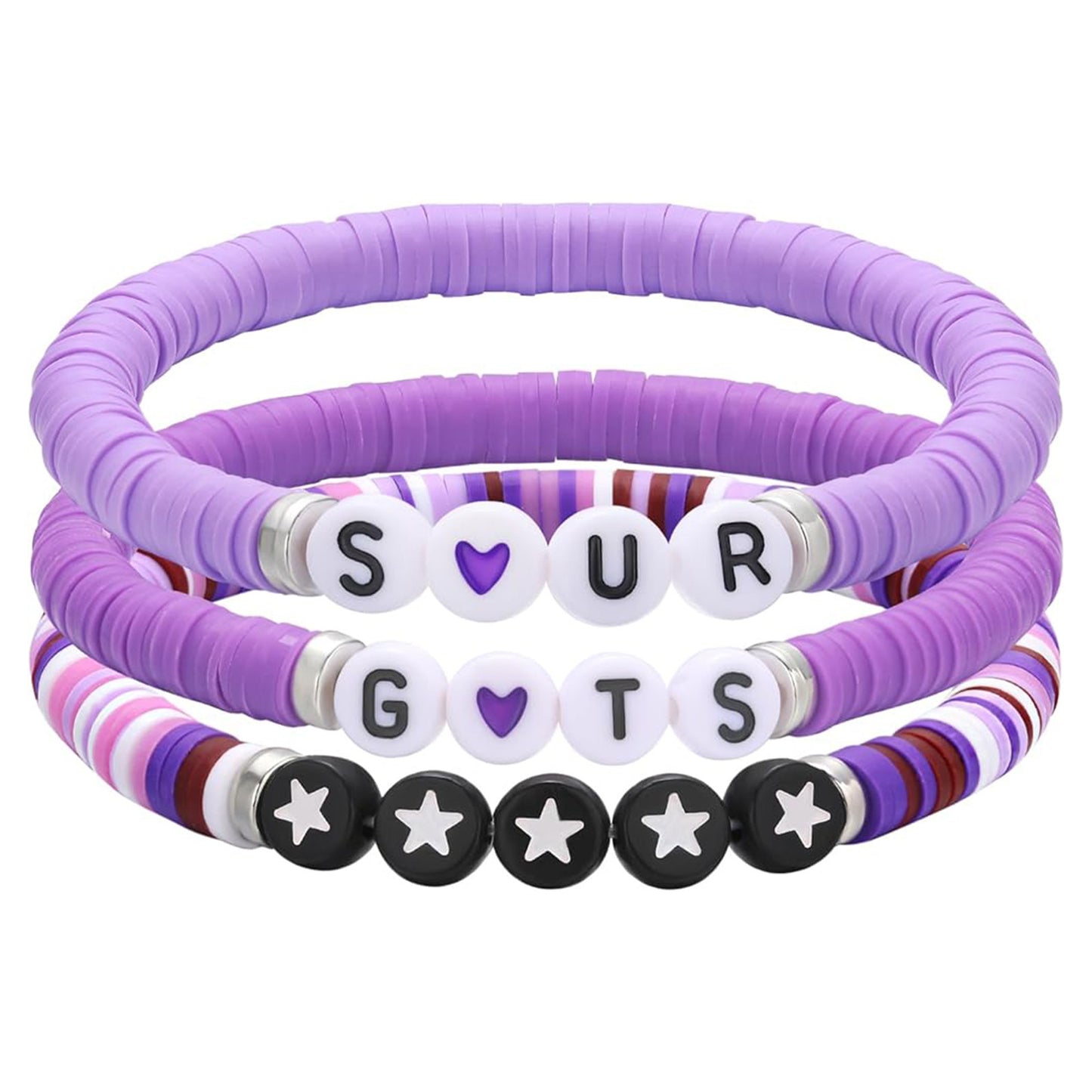 Minimalist Purple Resin Heart Geometric Handmade Bracelet for Women