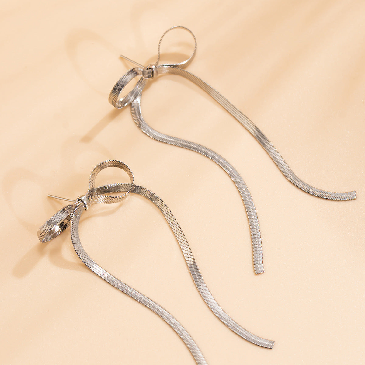 Minimalist Geometric Bow Alloy Plated Earrings for Women