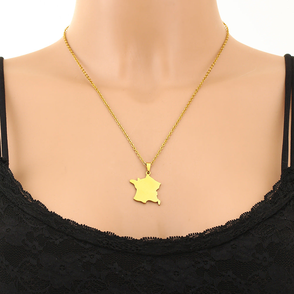 Collar de Acero Inoxidable Minimalista Geométrico con Acabado Chapado para Unisex, Estilo Cadena al Cuello