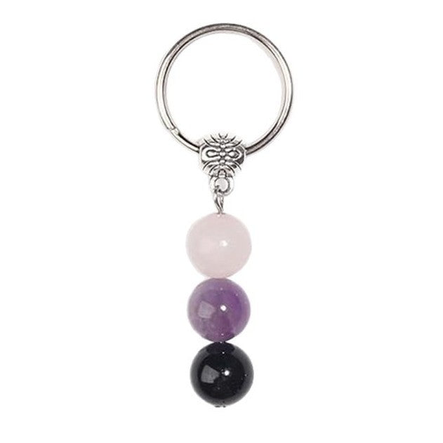 Minimalist Natural Stone Beaded Keychain Gift