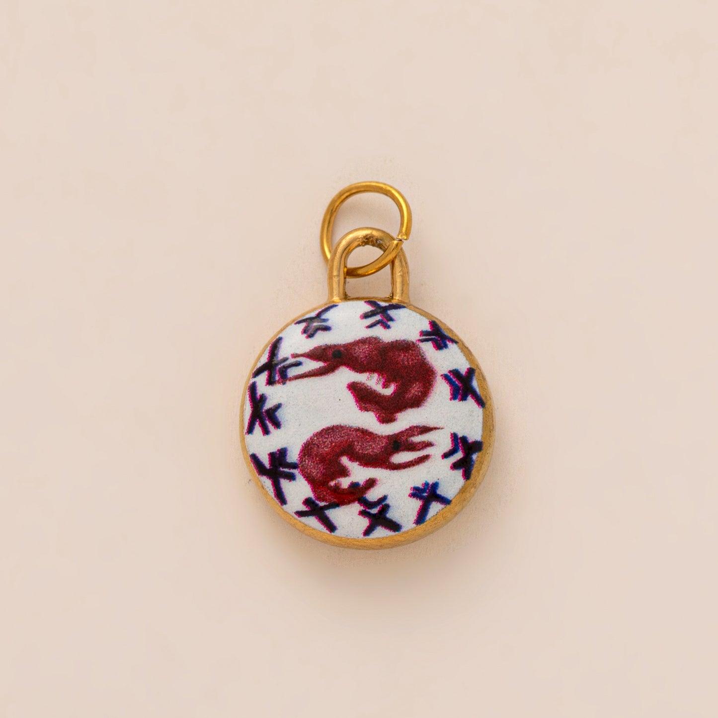 Sweet Floral Heart Geometric 18K Gold Plated Stainless Steel Charm Bar Pendant with Corn Chain