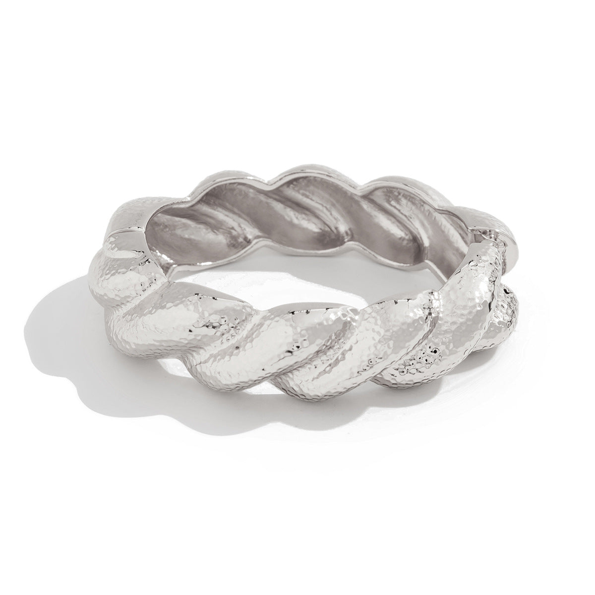 Minimalist Irregular Oval Rope Chain Plated Alloy Cuff Bracelet