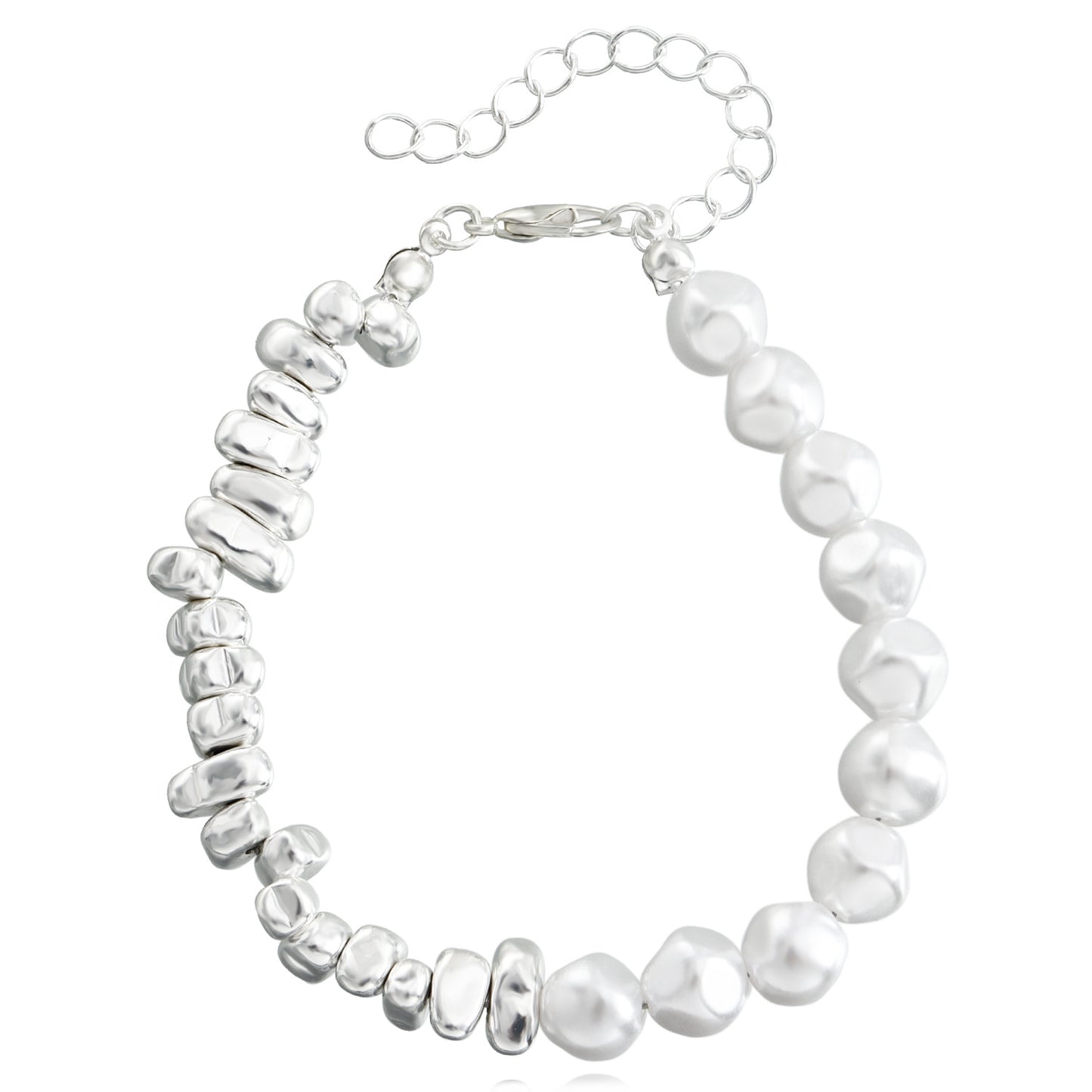 Minimalist Geometric Alloy Bracelet for Women with Plated Finish, Lightweight Luxury Hand Jewelry