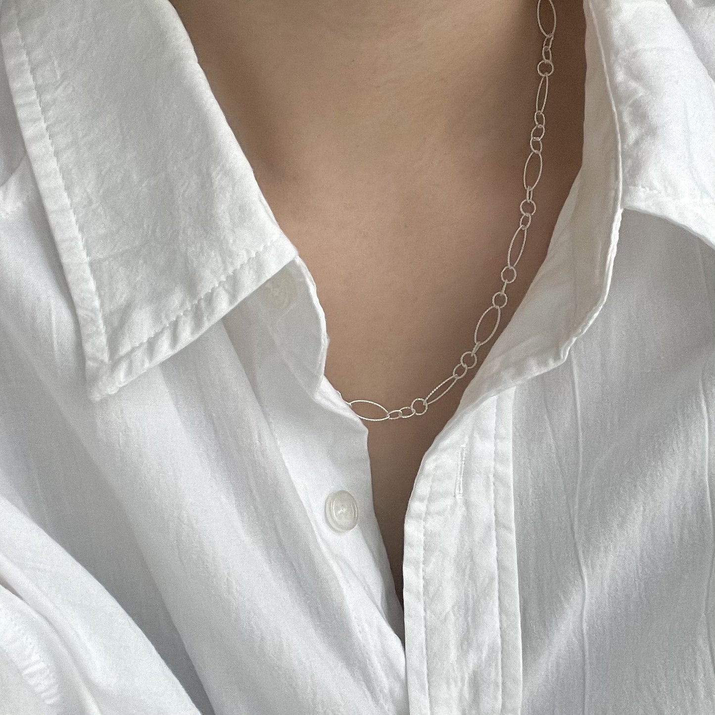 Minimalist Sweet 925 Sterling Silver Geometric Polished Necklace with Floral Motif Snake Chain