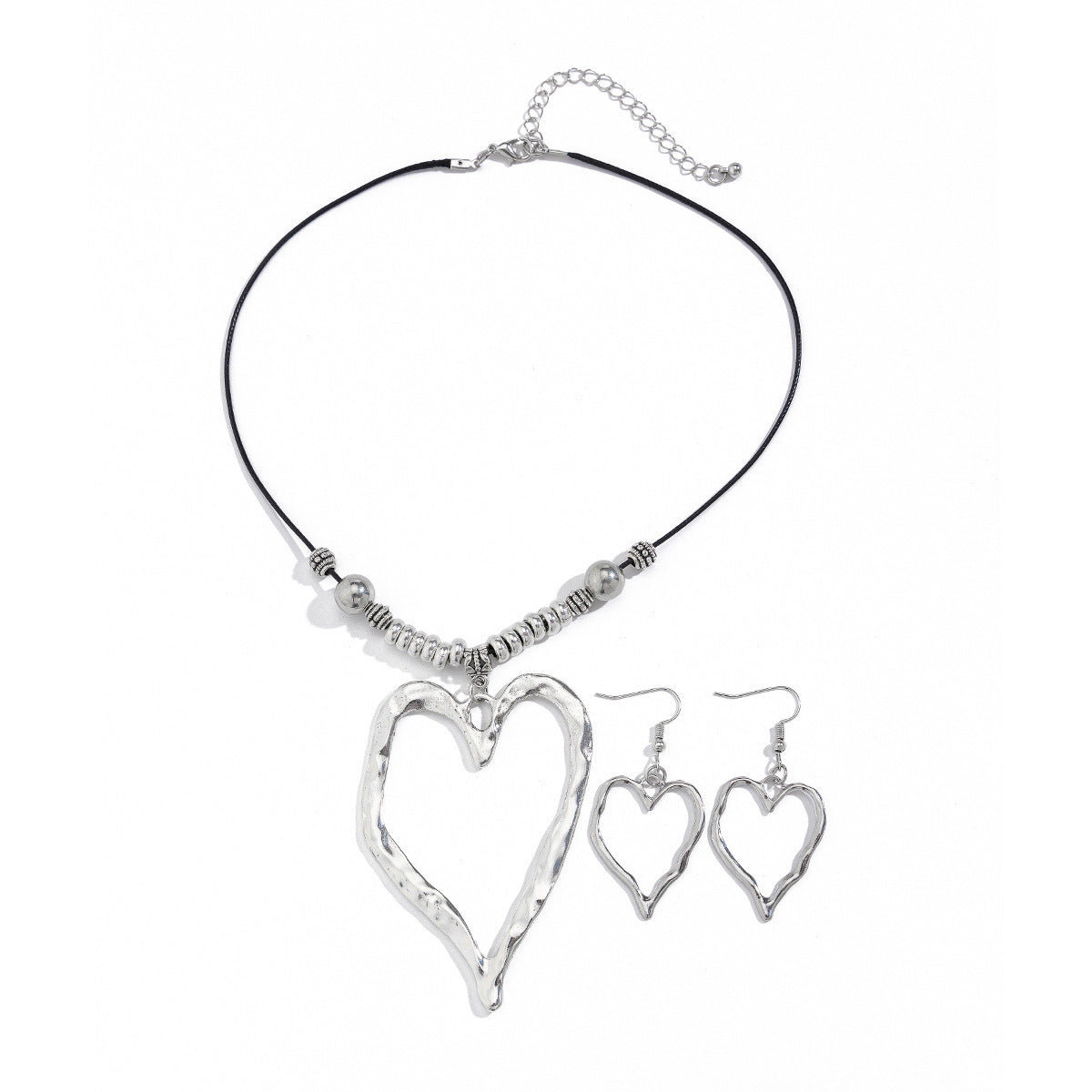 Sweet and Edgy Seashell Star Necklace Set with Heart and Geometric Pendant in Alloy Metal Ocean Theme