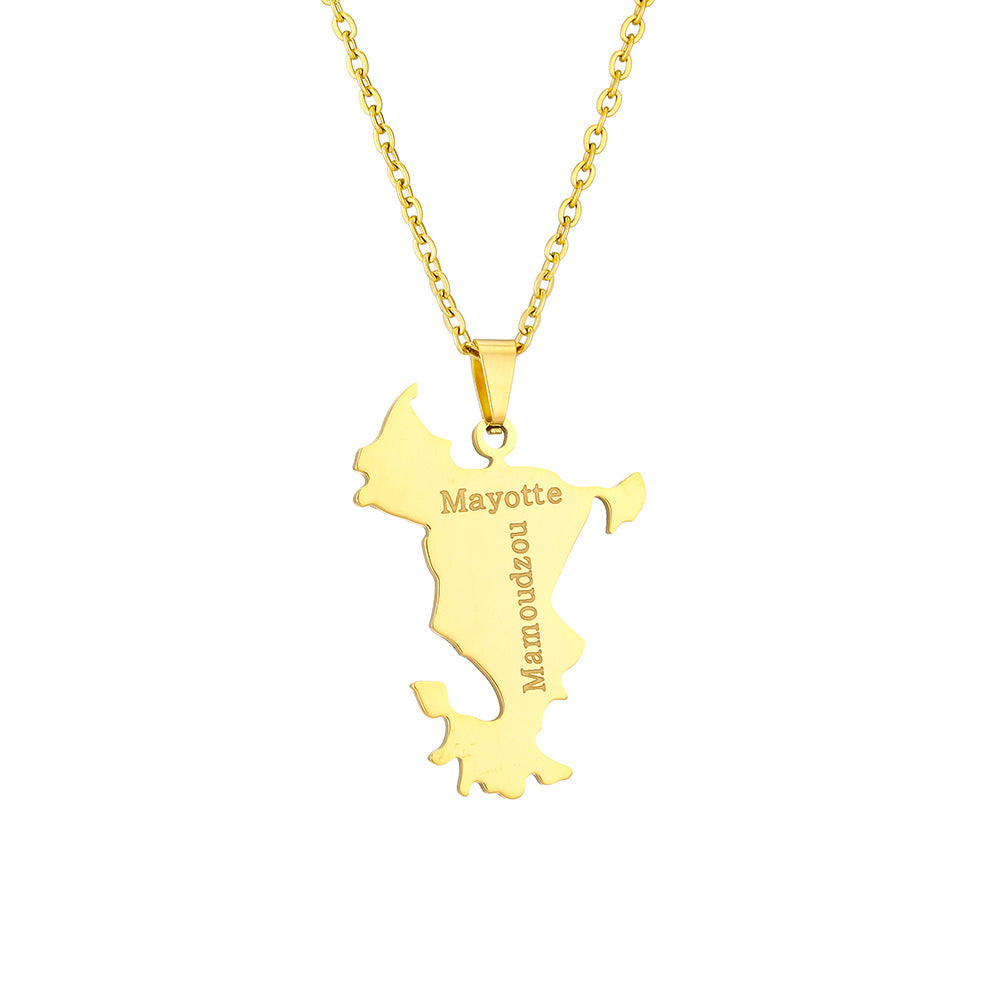 Collar Minimalista Geométrico para Mujer de Acero Inoxidable con Colgante de Acero Titanio y Acabado Galvanizado