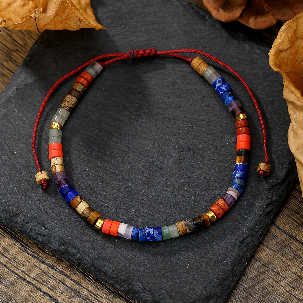 Bohemian Handmade Beaded Turquoise and Agate Bracelet for Unisex
