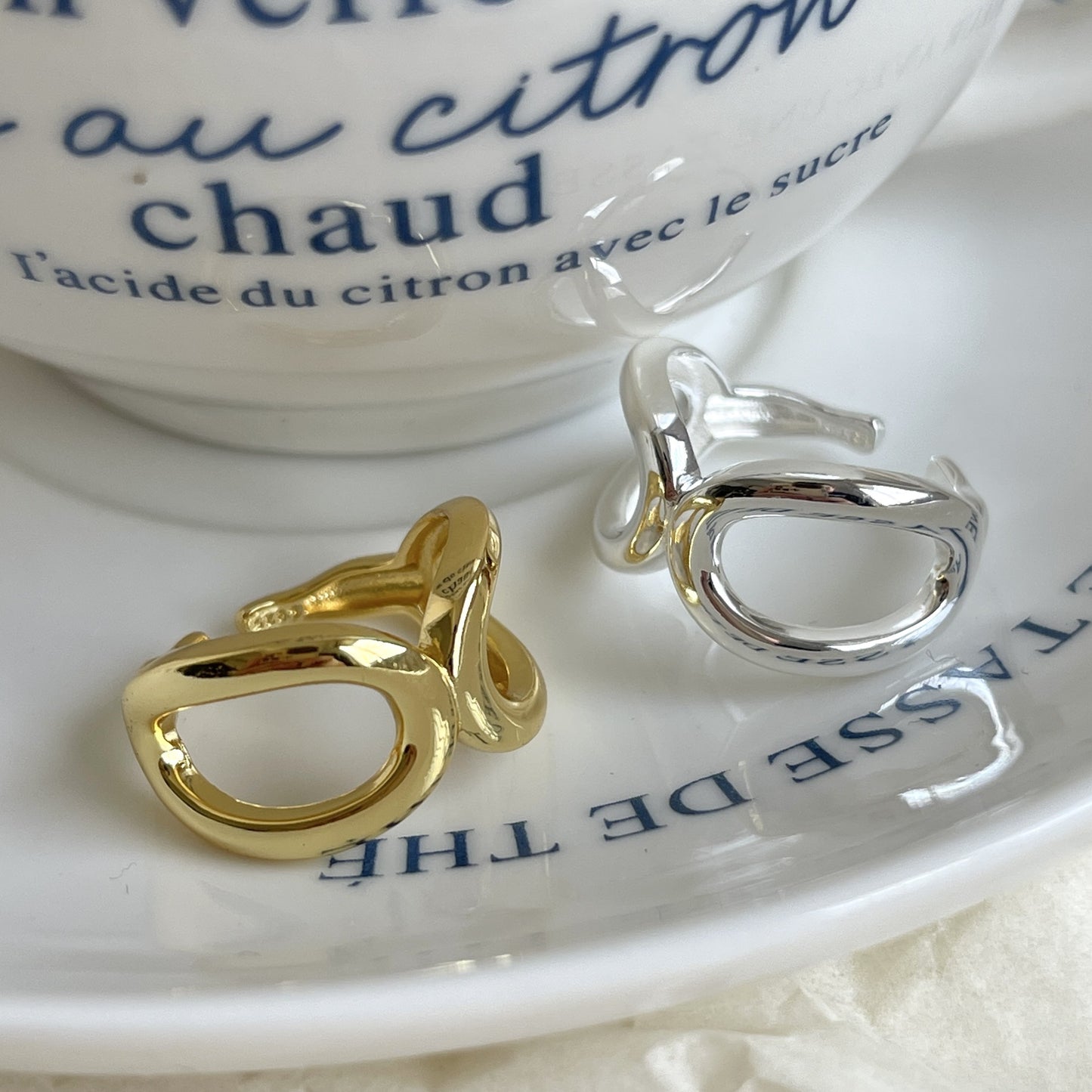 Anillo de plata de ley 925 con forma de corazón geométrico para mujer, estilo dulce, fresco y minimalista