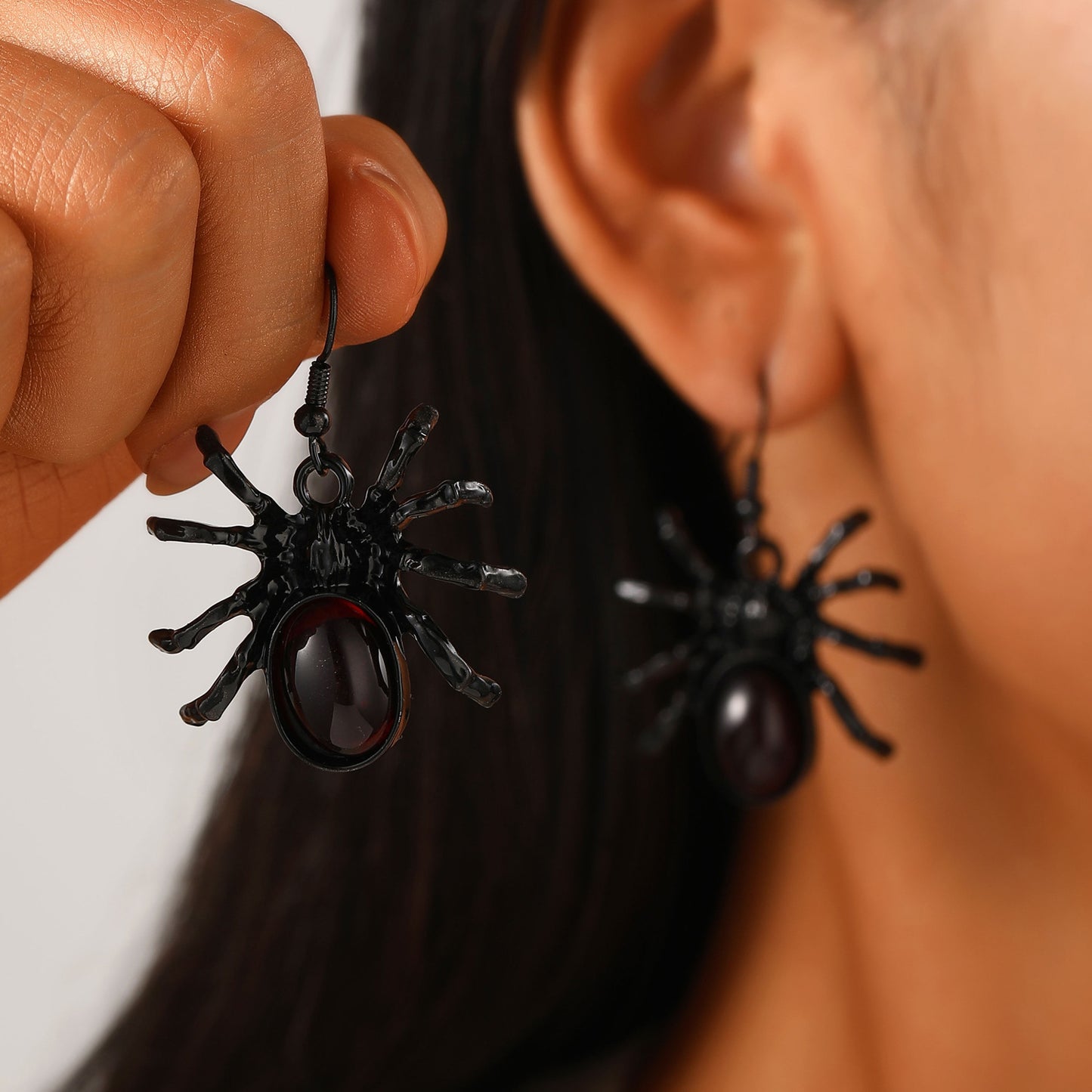 Pendientes colgantes de murciélago y araña estilo gótico para mujer, pendientes de aleación de zinc galvanizados, declaración de moda oscura para Halloween
