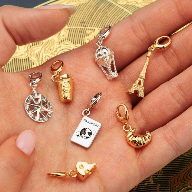 Charm a barra con ciondolo animale in acciaio inossidabile placcato oro 18 carati per la creazione di gioielli fai da te, stile casual da lavoro