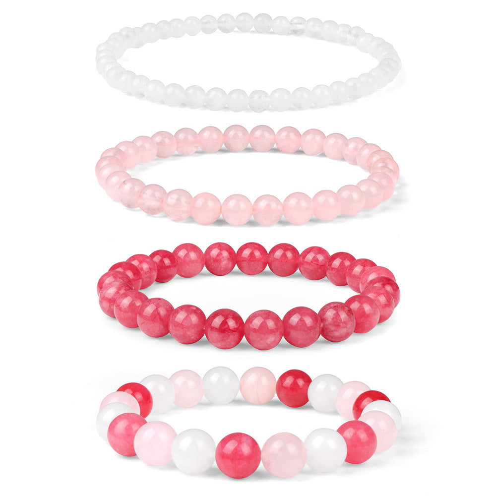 Geometric Natural Stone Beaded Bracelet Set Unisex Handmade Jewelry