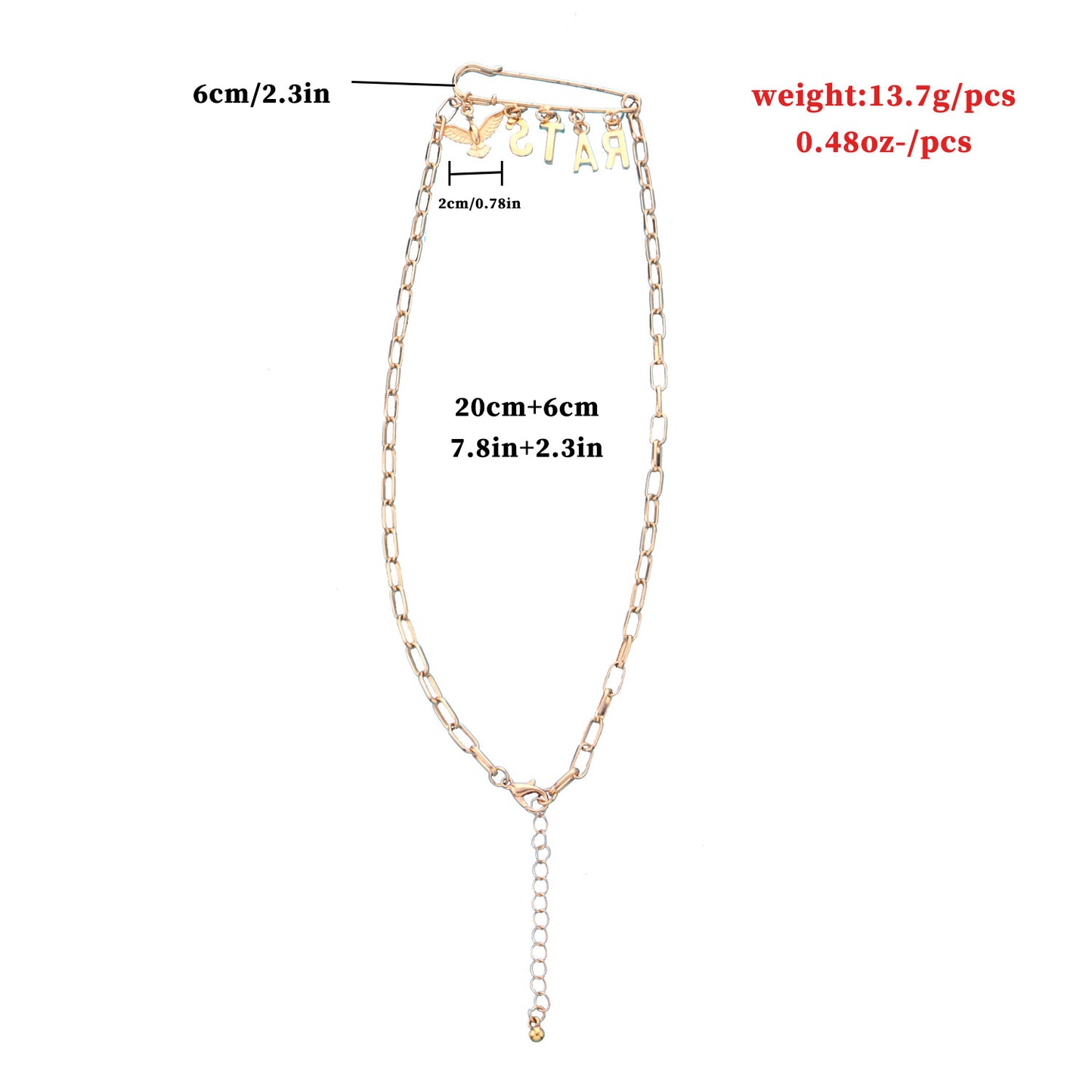 Fashion Eagle Alloy Letter Star Brooch for Women with Plated Finish and Creative Multi-Layer Design