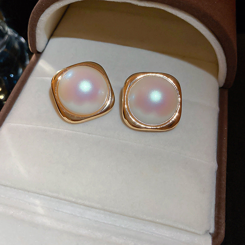 Vintage Geometric Earrings with Gold-Plated Copper Base and Stainless Steel Posts for Women