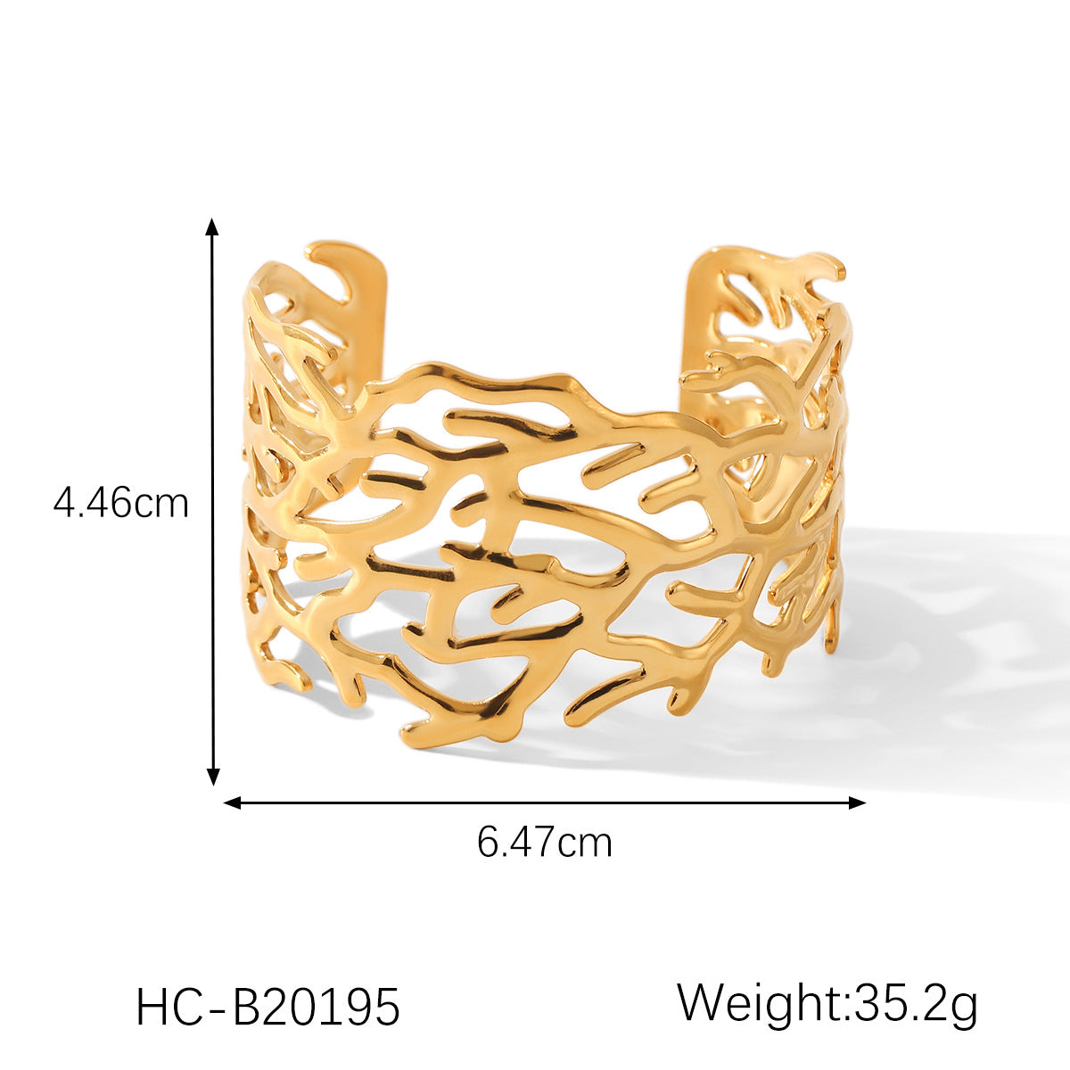 Bracciale rigido minimalista da donna con fiocco e apertura, in acciaio inossidabile placcato oro 18K