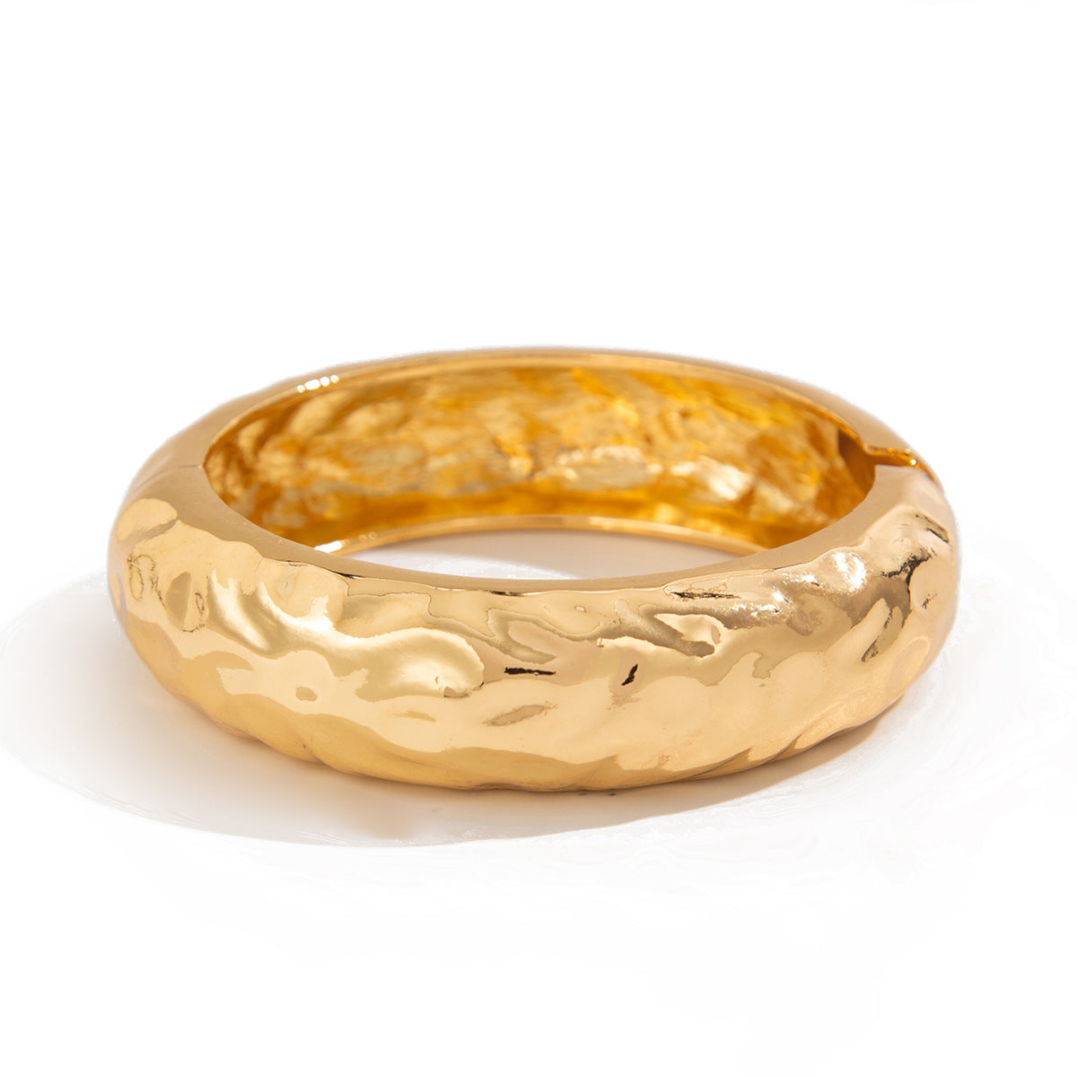 Luxury Elegant Plated Alloy Wide Cuff Bracelet with Pearl Accents