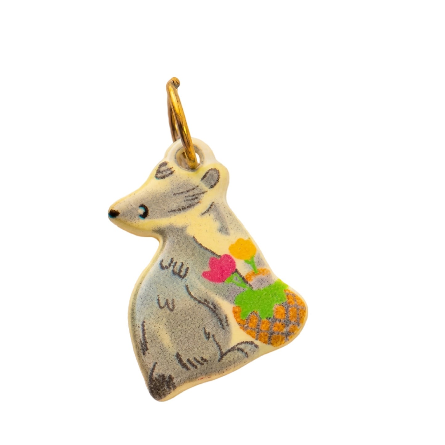 Vintage Stainless Steel PVD Animal Pendant Charm Bar