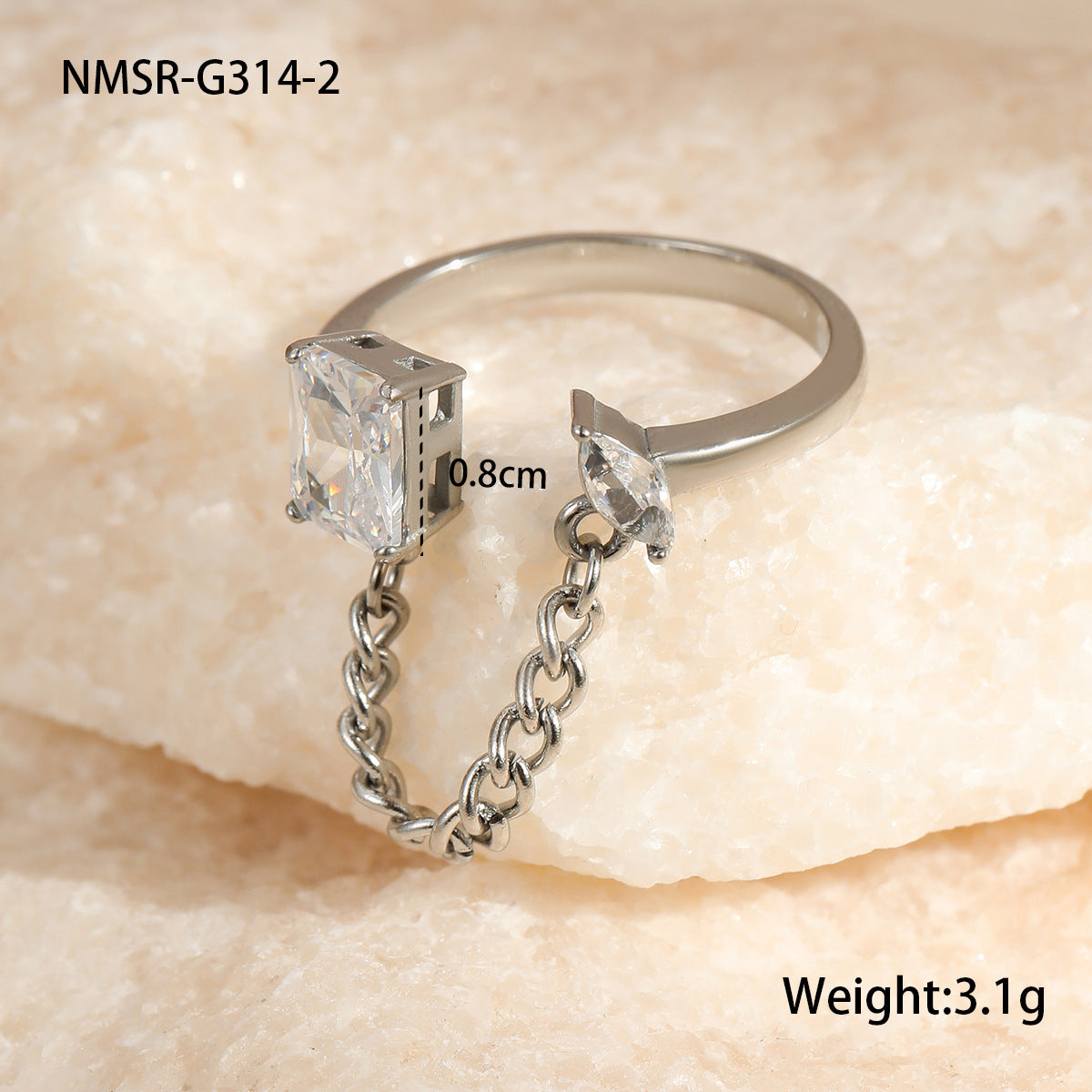 Anillo Minimalista de Acero Inoxidable con Forma de Uva y Acabado Chapado para Mujer