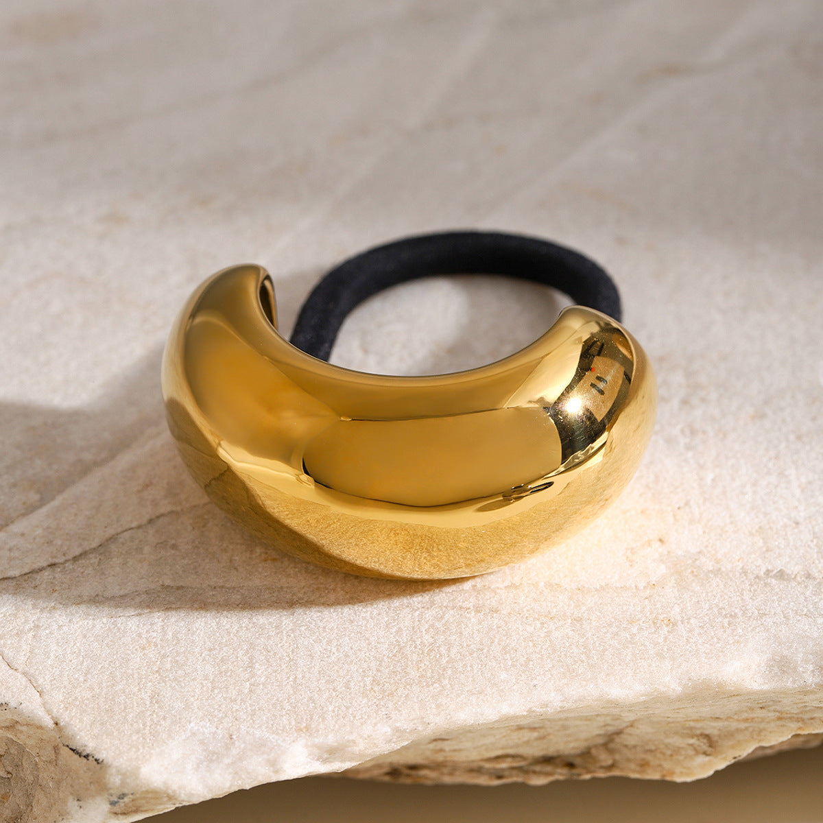 Minimalist Stainless Steel Hair Tie with Plated Finish for Ponytail, Elegant and Stylish Hair Accessory