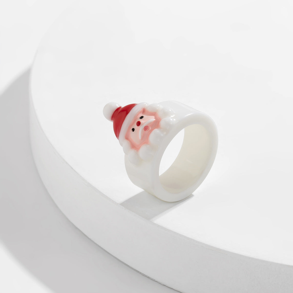 Sweet Cartoon Animal Acrylic Ring for Women Christmas Gift
