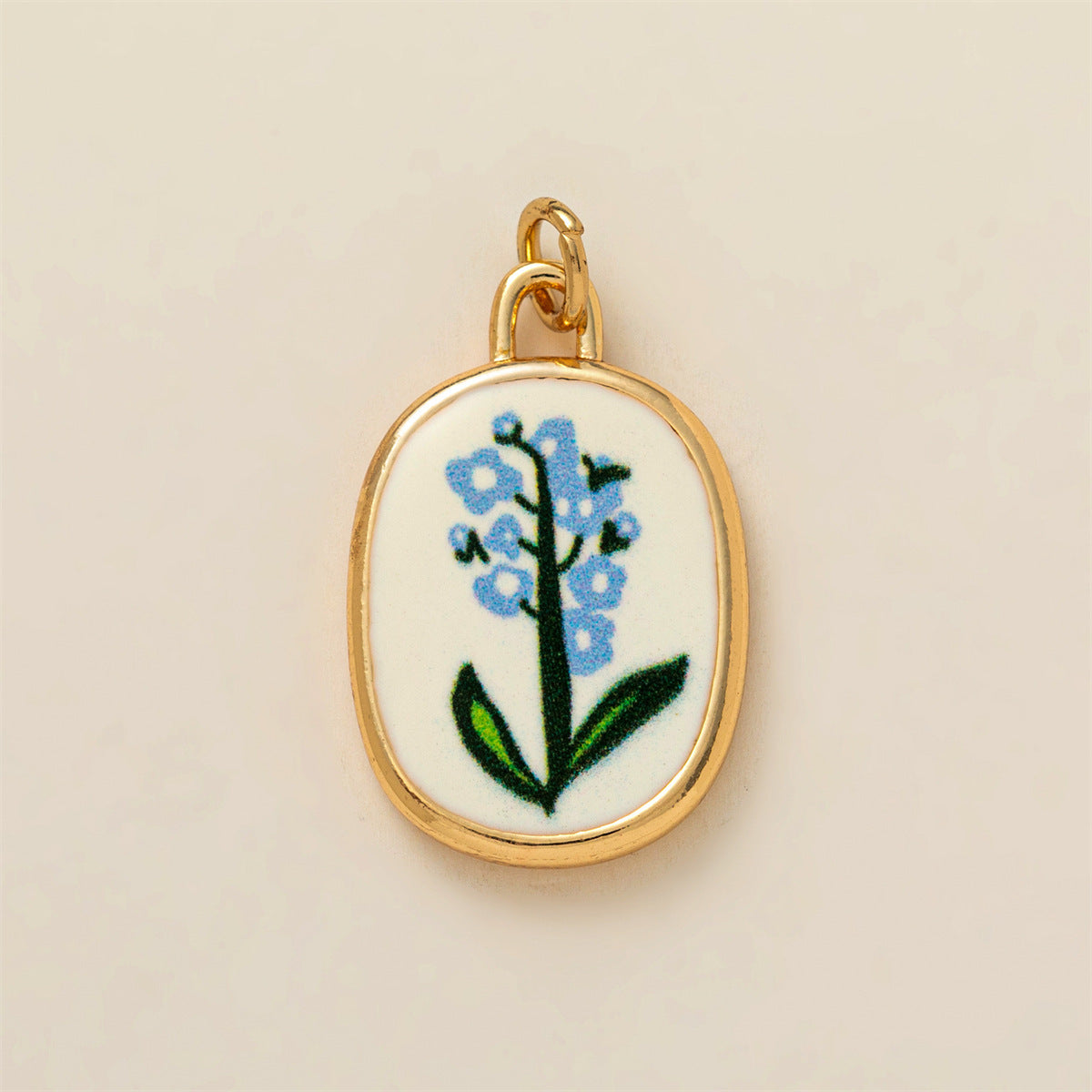 Minimalist Floral Pattern Brass PVD Plated DIY Charm Bar