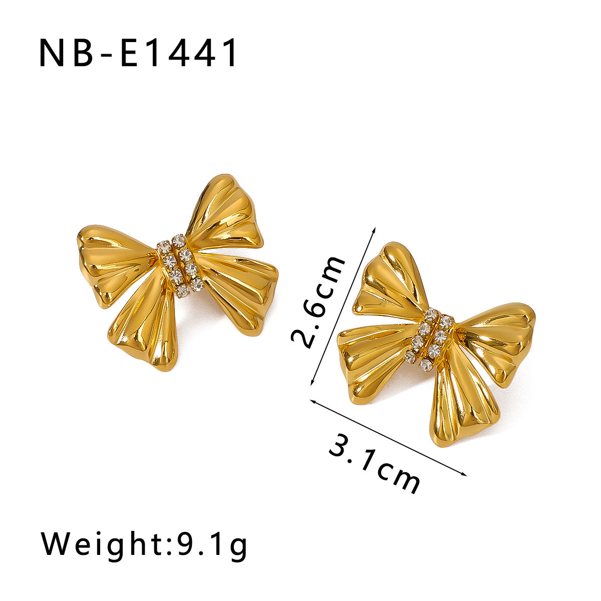 Orecchini da donna in acciaio inossidabile placcati oro 18 carati con farfalle e fiori in stile francese, intarsi in strass e perle