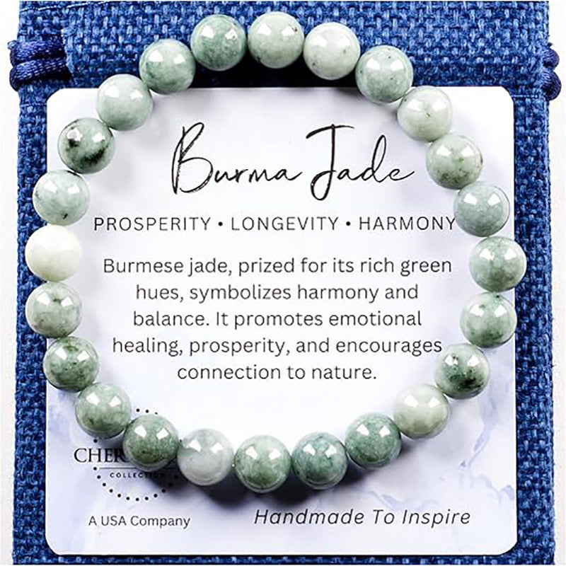 Minimalist Round Natural Stone Beaded Bracelet Elastic Cord Unisex Jewelry Gift