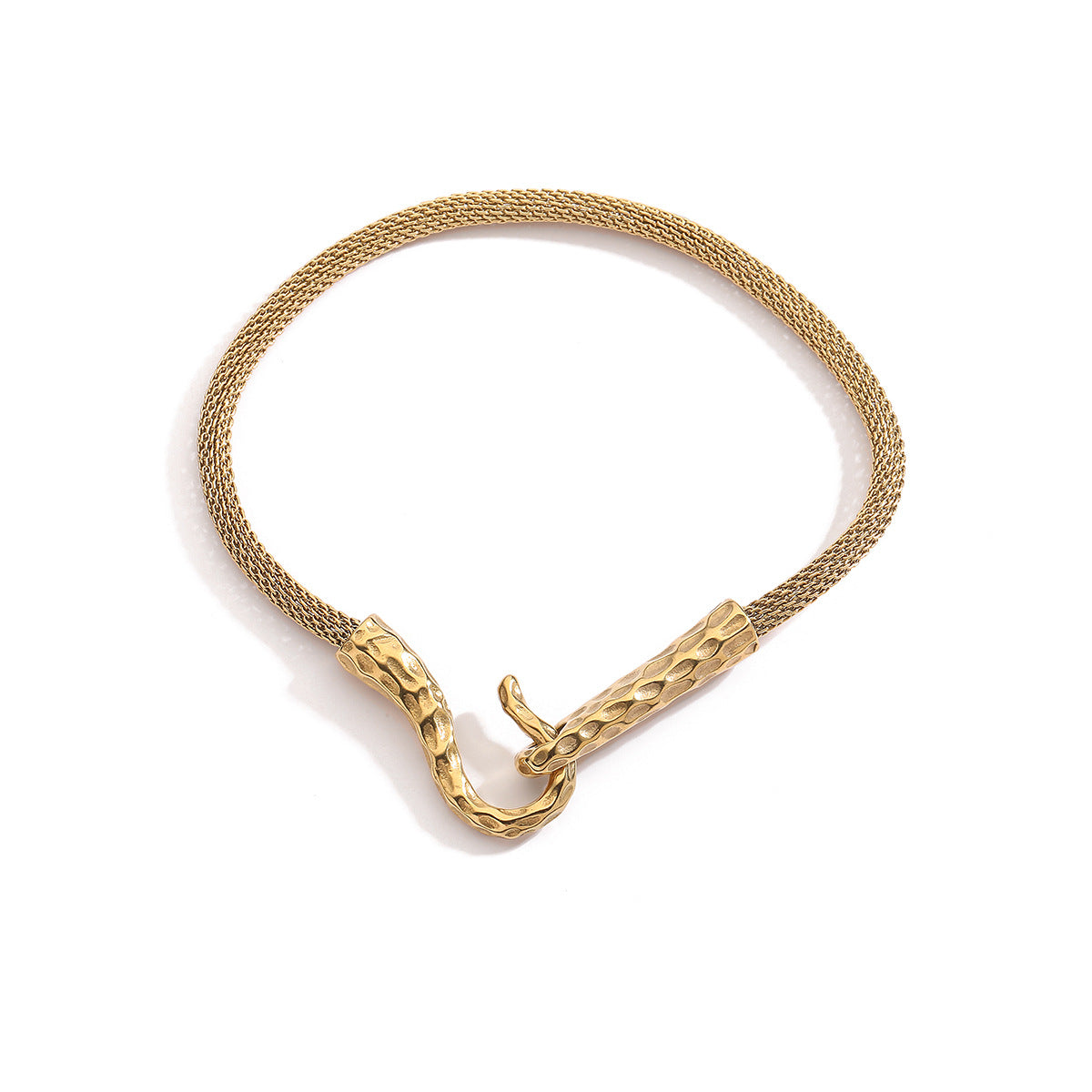 Minimalist Hip-hop Geometric Gold Plated Stainless Steel Necklace for Women