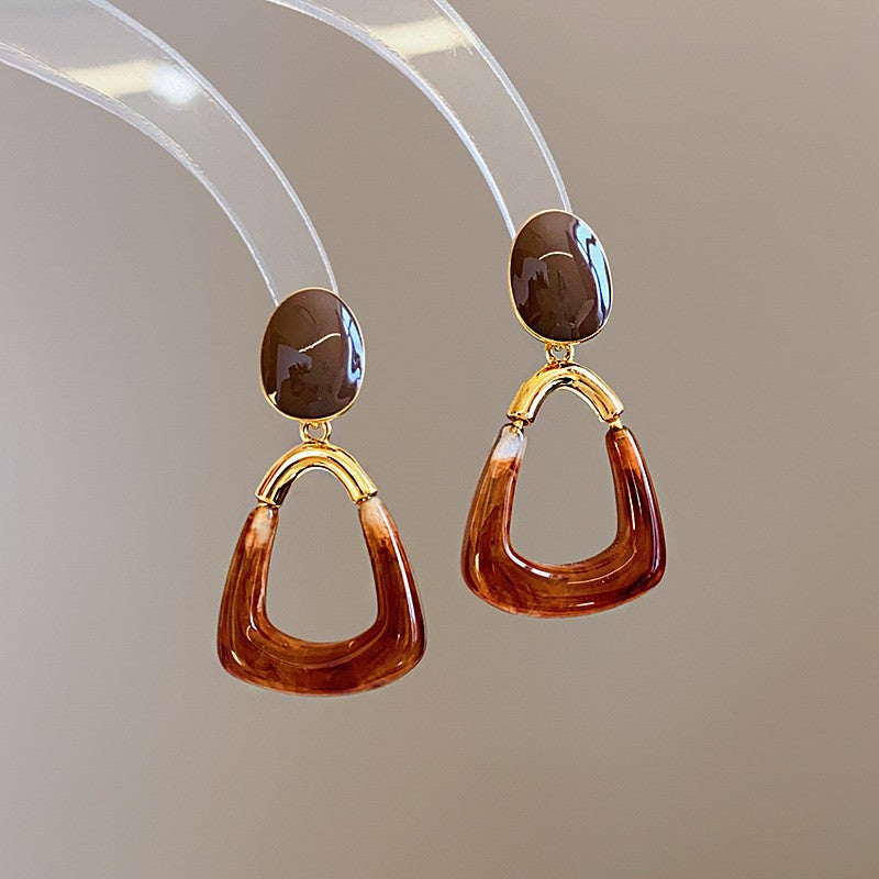 Orecchini a perno geometrici minimalisti in lega con placcatura in rodio da donna, gioielli per orecchie artistici di ispirazione vintage con perni in argento sterling 925