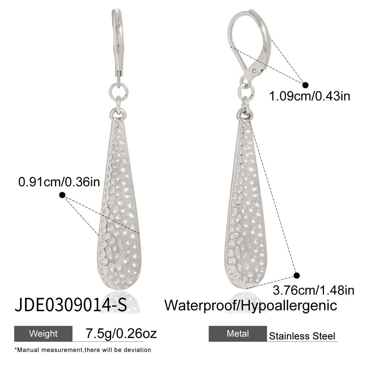 Elegantes Pendientes de Acero Inoxidable con Forma de Gota de Agua y Acabado Chapado para Mujer, Joyería Geométrica de Moda para el Día a Día