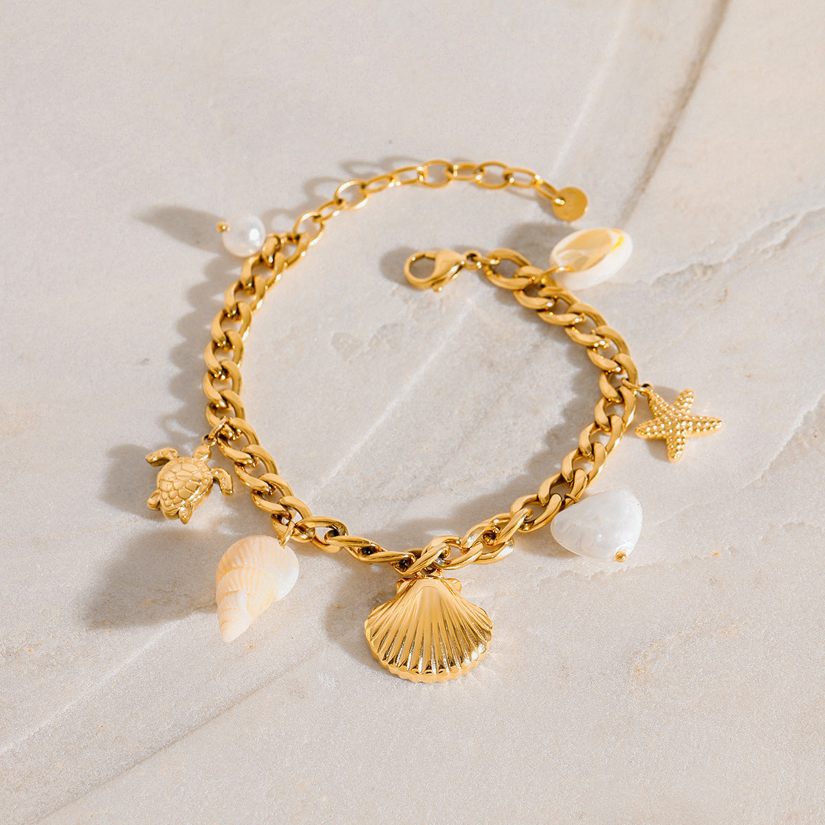 Elegante pulsera geométrica de acero inoxidable chapado para mujer