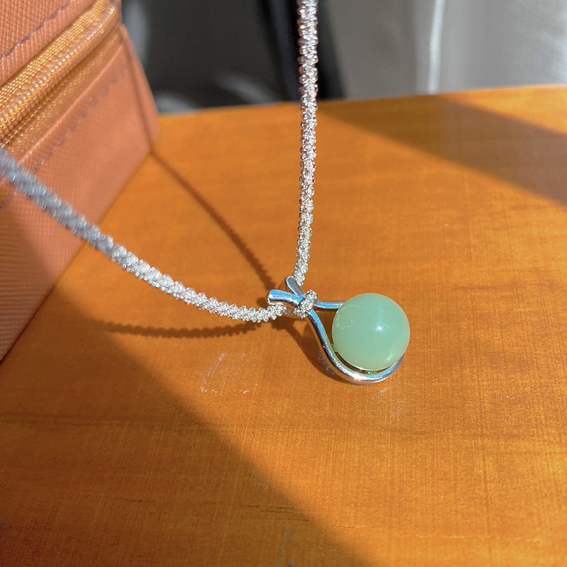 Sweet Sporty Animal Cubic Zirconia Pearl Pendant Titanium Steel Necklace for Unisex