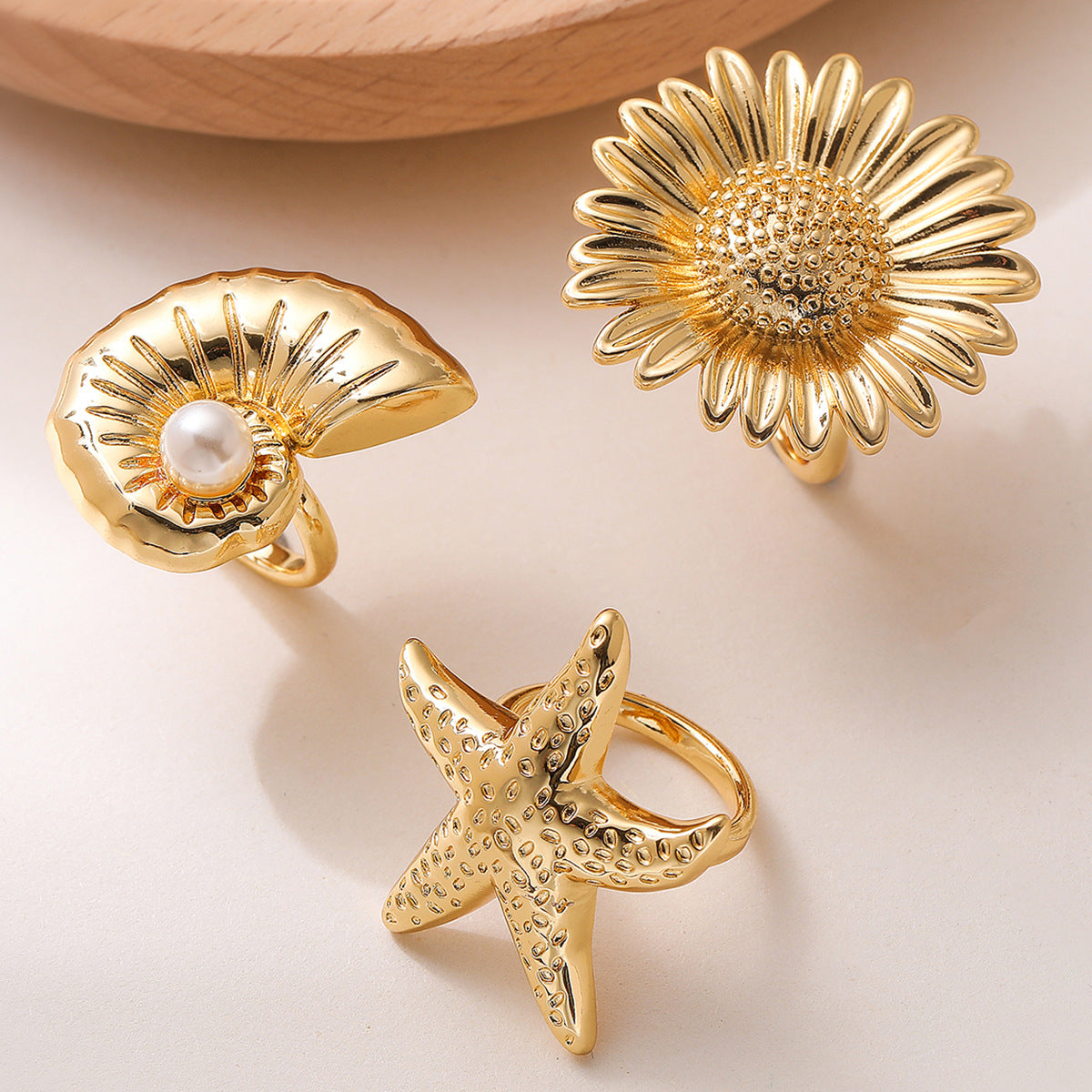 Minimalist 18K Gold Plated Brass Geometric Open Ring for Women