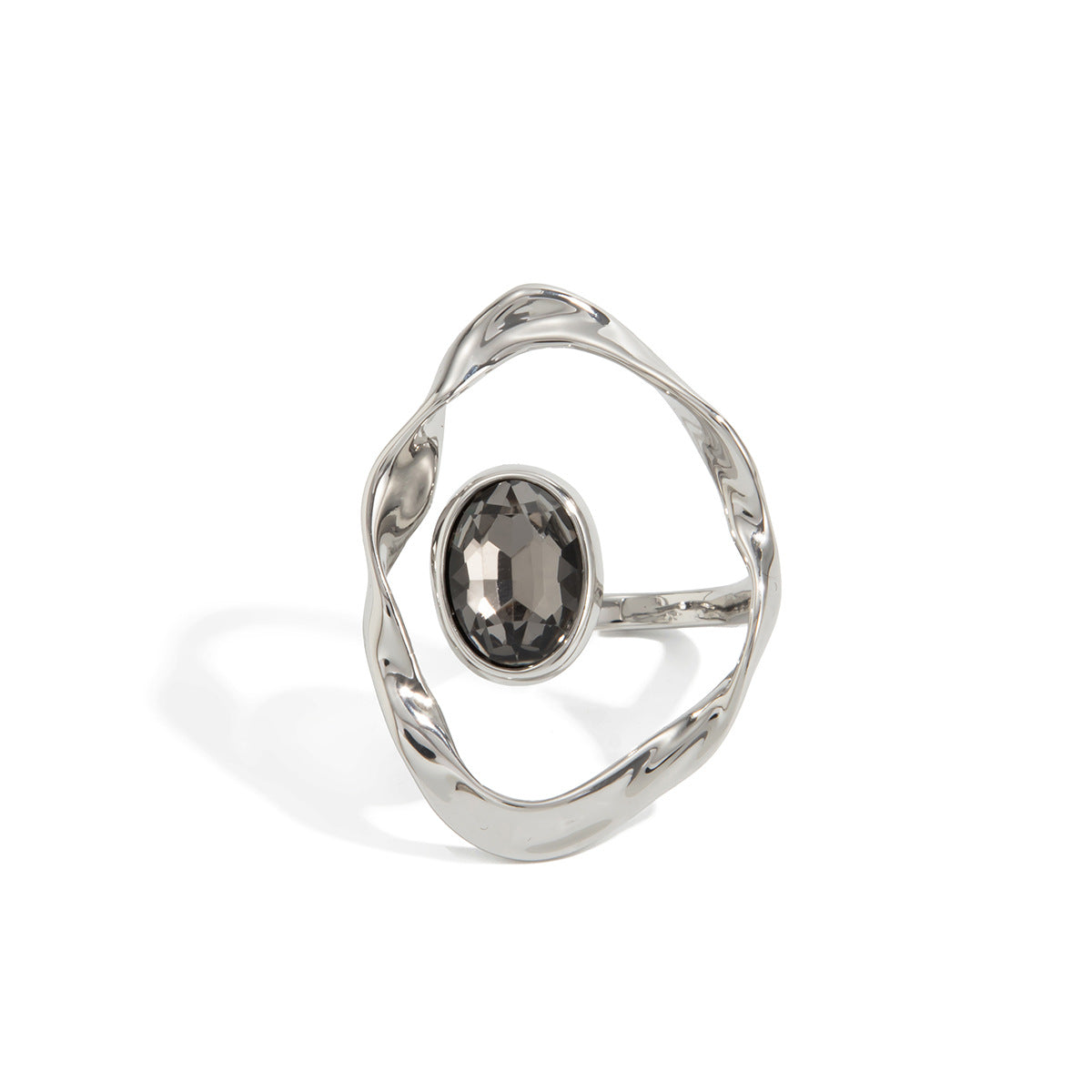 Luxury Minimalist Geometric Square Zinc Alloy Plated Ring for Women
