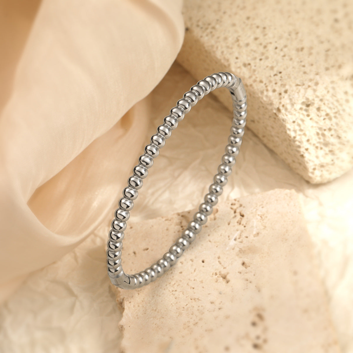 Minimalist Titanium Steel Bracelet for Women with 18K Gold Plating Irregular Shape Design Fashionable Everyday Accessory