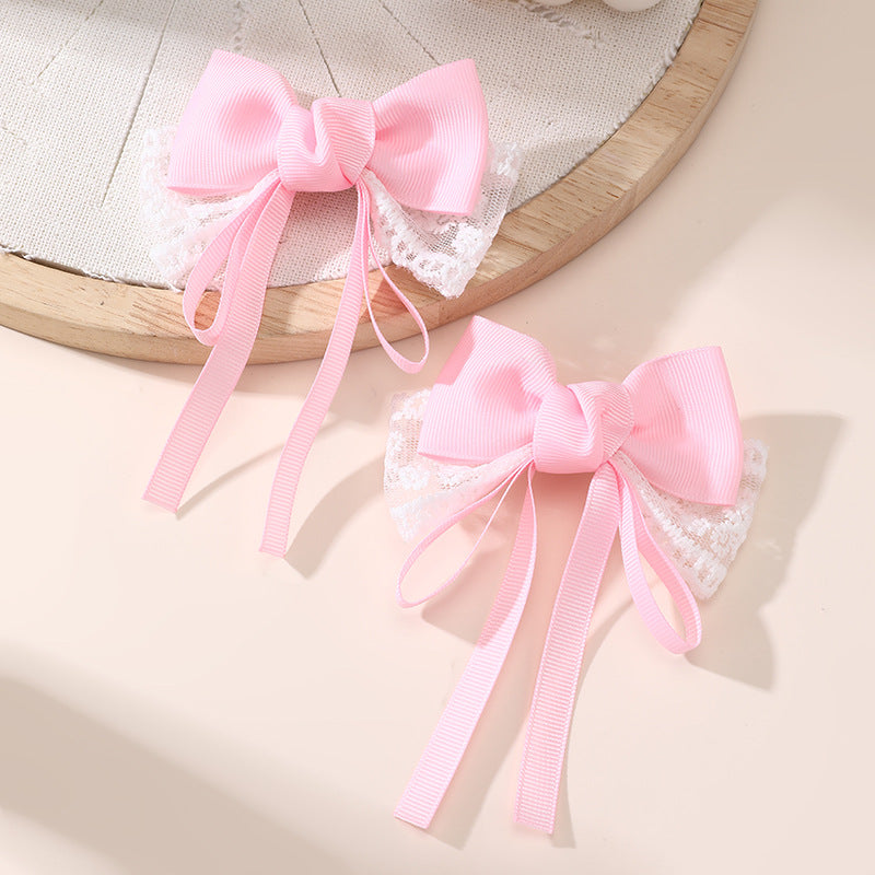 Children's Bow Hair Clip for Girls with Star Shape Design, Plastic Resin Hair Accessory for Ponytail and Back-of-Head Styling, Princess-Themed Hairpin