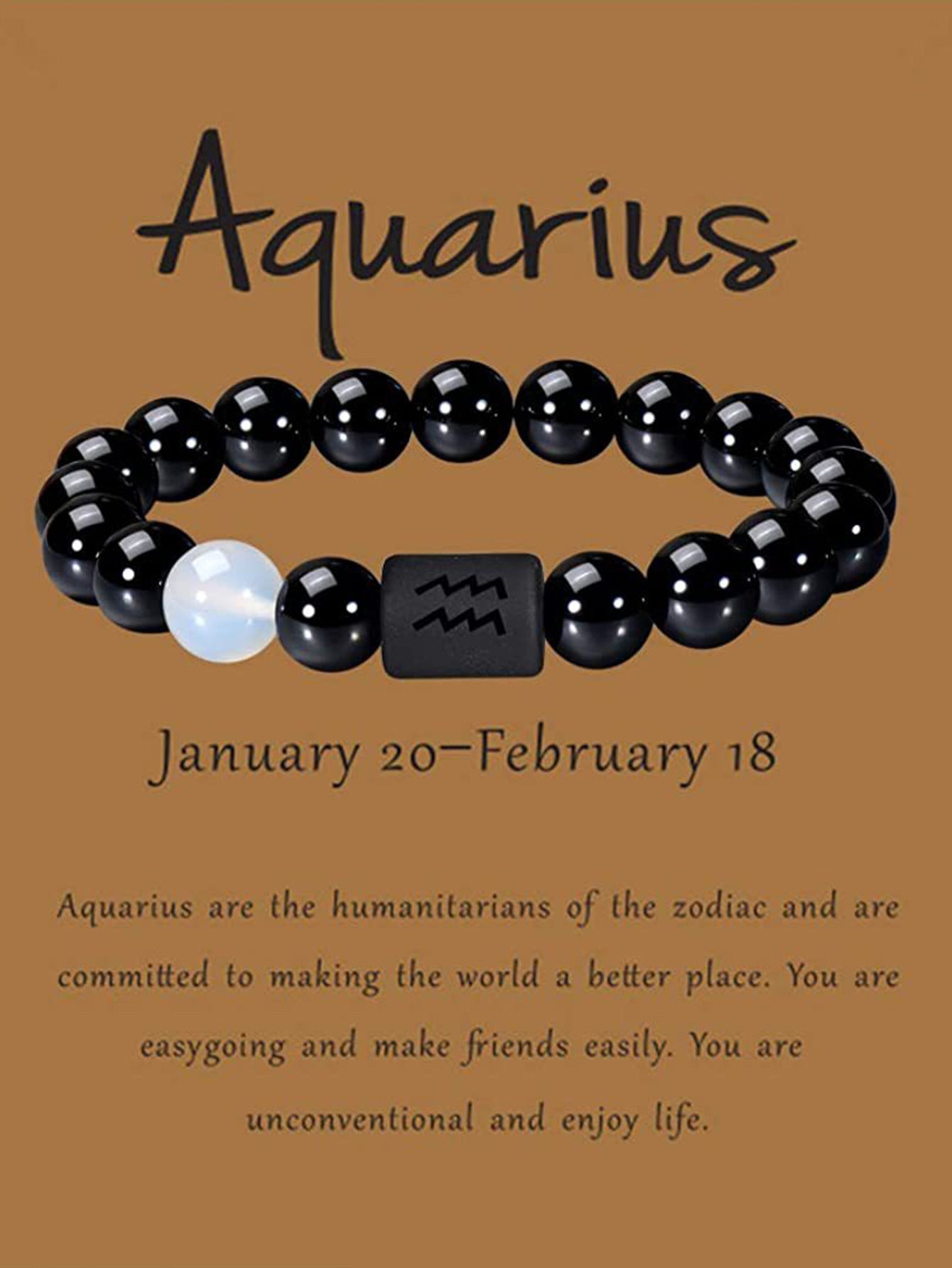 Unisex Natural Stone Zodiac Beaded Bracelet