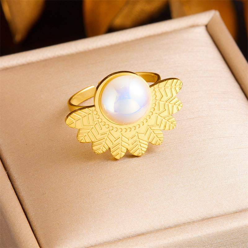 Anello Vintage da Donna in Acciaio Inossidabile con Farfalla Geometrica a Triangolo Ovale e Intarsio di Strass